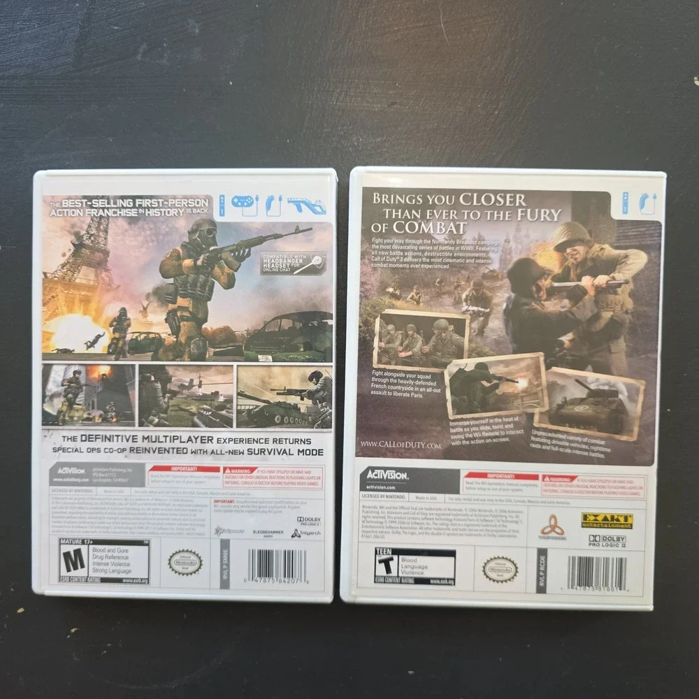 Call of Duty MW3 & Call of Duty‎ 3 Nintendo Wii Game Bundle CIB Activision FPS